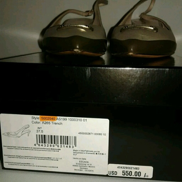 ESCADA Women's Slingback Heel Shoes Size 7.5 - Picture 6 of 8